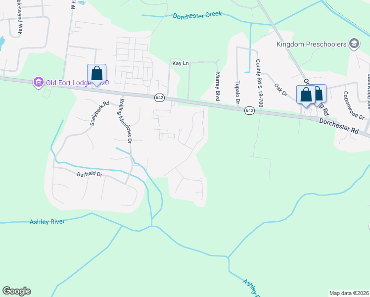 map of restaurants, bars, coffee shops, grocery stores, and more near 100 Crossing Water Street in Summerville