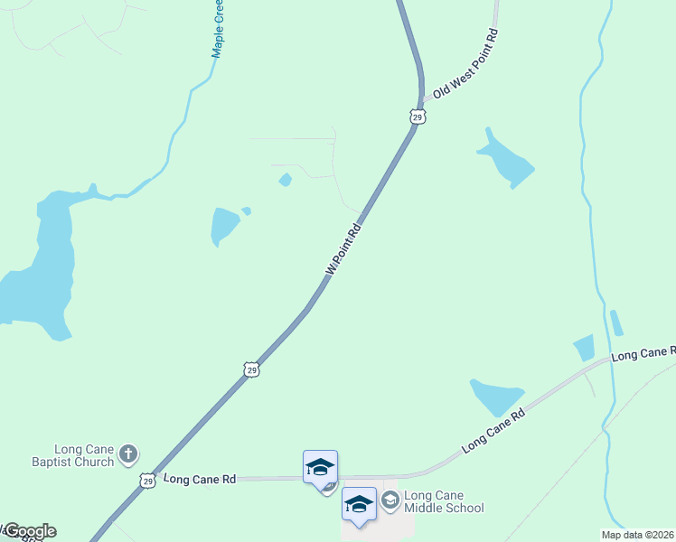 map of restaurants, bars, coffee shops, grocery stores, and more near 5031 West Point Road in LaGrange