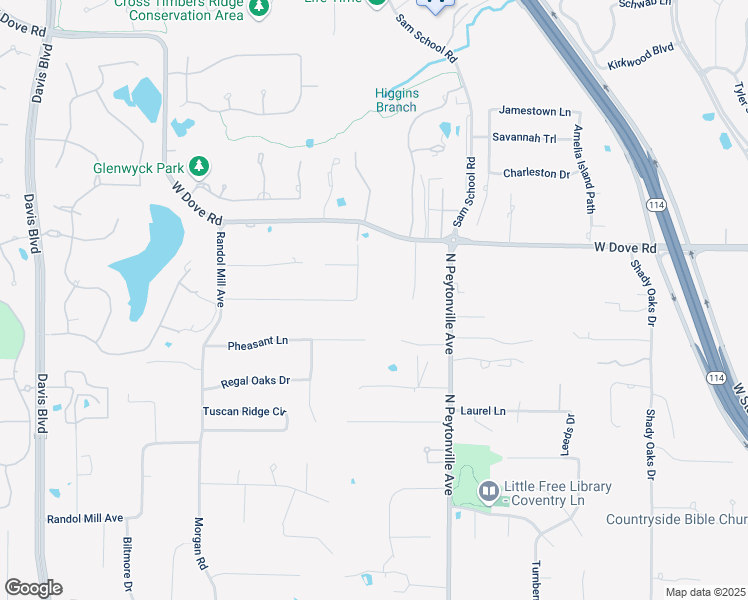 map of restaurants, bars, coffee shops, grocery stores, and more near 1621 Mockingbird Lane in Southlake