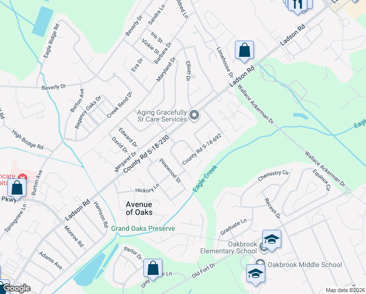 map of restaurants, bars, coffee shops, grocery stores, and more near 105 Heron Court in Ladson