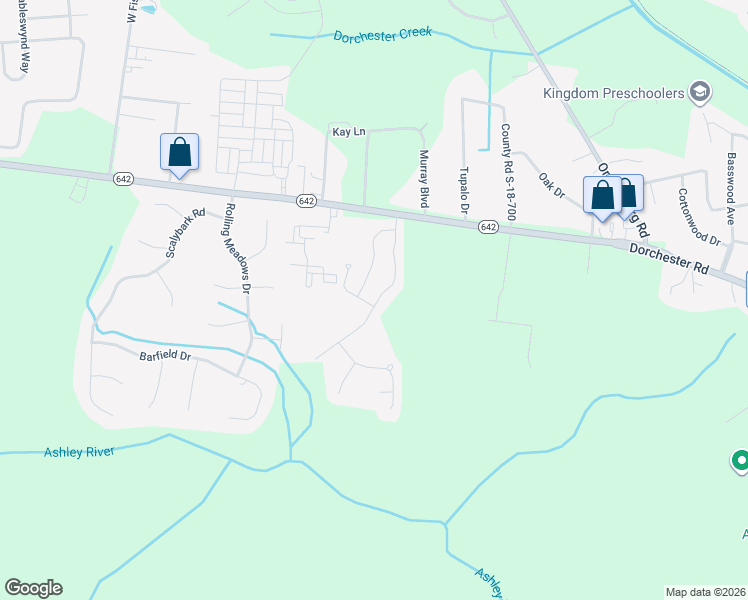 map of restaurants, bars, coffee shops, grocery stores, and more near 100 Crossing Water Street in Summerville