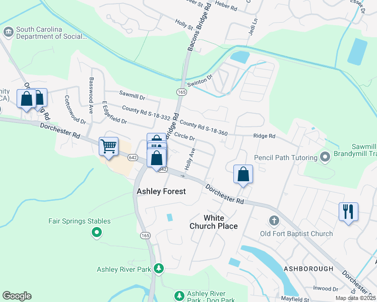 map of restaurants, bars, coffee shops, grocery stores, and more near 200 Holly Avenue in Summerville