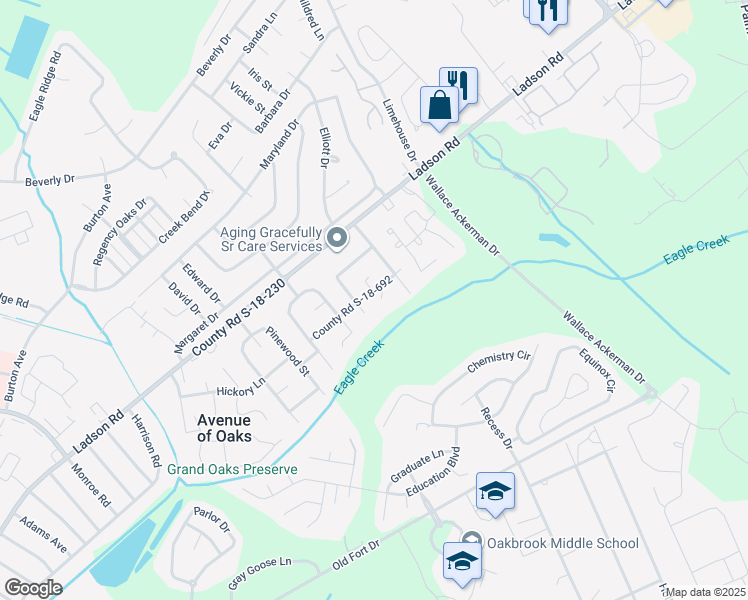 map of restaurants, bars, coffee shops, grocery stores, and more near 205 Ibis Drive in Ladson