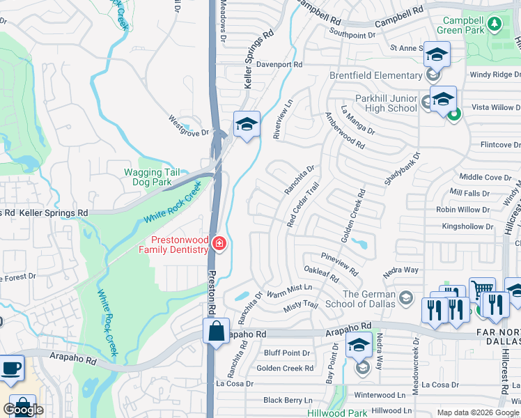 map of restaurants, bars, coffee shops, grocery stores, and more near 5919 Oakcrest Road in Dallas