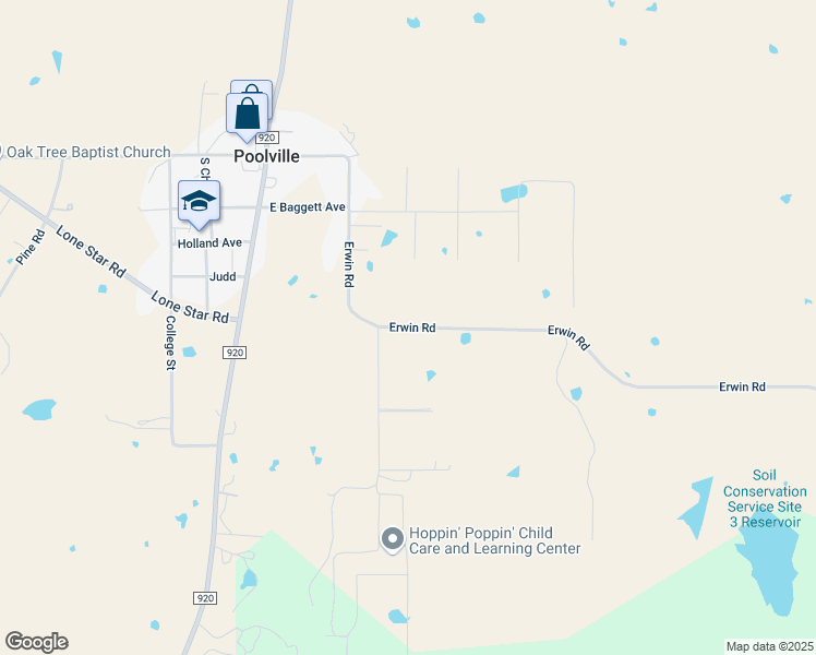 map of restaurants, bars, coffee shops, grocery stores, and more near in Poolville