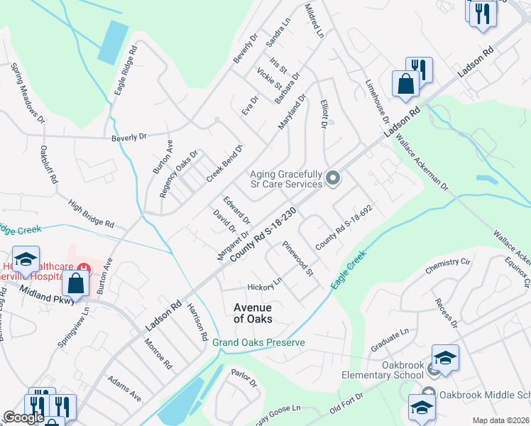 map of restaurants, bars, coffee shops, grocery stores, and more near 981 Margaret Drive in Ladson