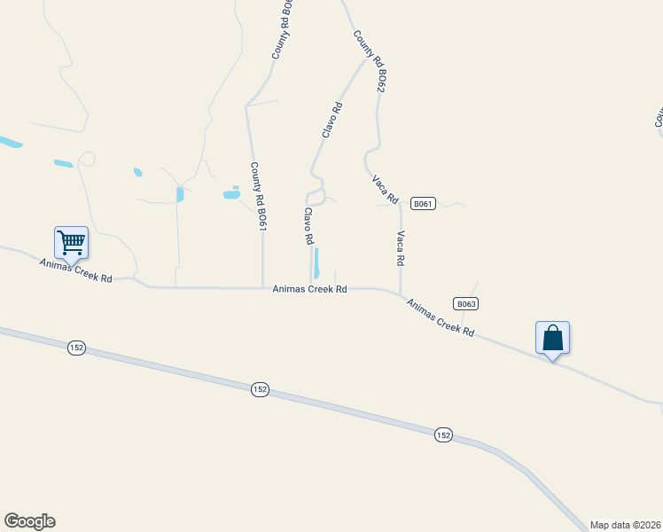 map of restaurants, bars, coffee shops, grocery stores, and more near Animas Creek Road in Caballo