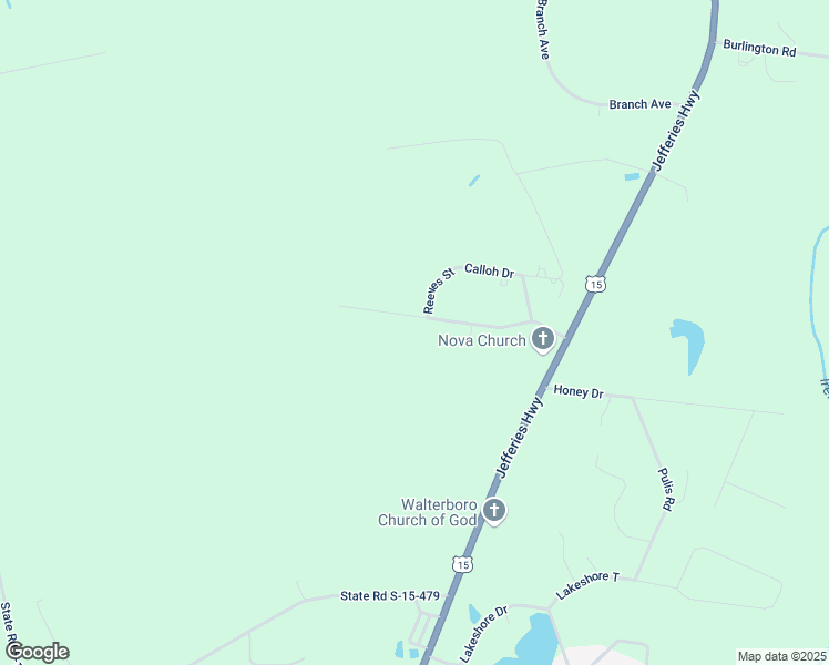map of restaurants, bars, coffee shops, grocery stores, and more near 347 Lafayette Lane in Walterboro