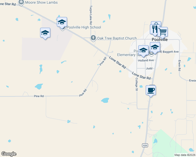 map of restaurants, bars, coffee shops, grocery stores, and more near 489 Pine Road in Poolville