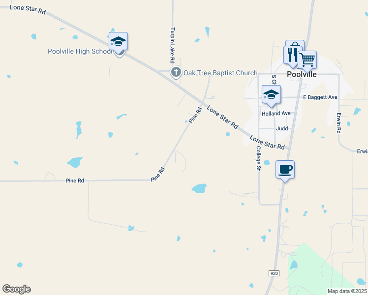 map of restaurants, bars, coffee shops, grocery stores, and more near 489 Pine Road in Poolville