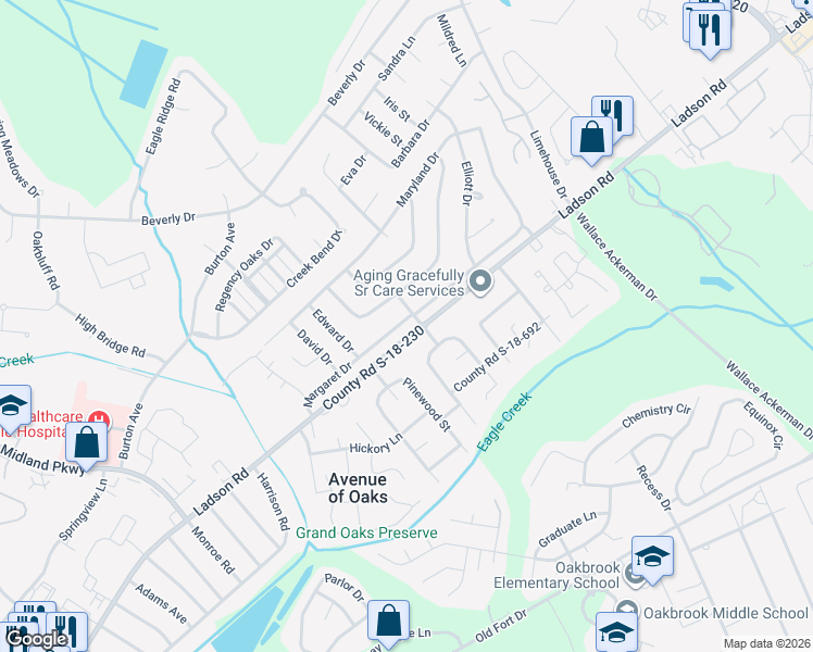 map of restaurants, bars, coffee shops, grocery stores, and more near 997 Margaret Drive in Ladson