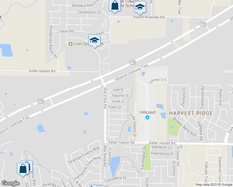 map of restaurants, bars, coffee shops, grocery stores, and more near 3721 Sapphire Street in Fort Worth