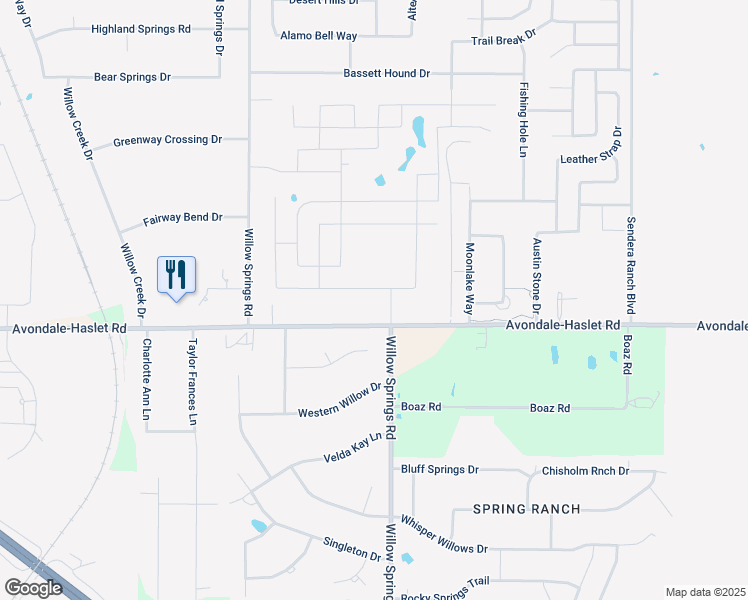map of restaurants, bars, coffee shops, grocery stores, and more near 1470 Avondale Haslet Road in Haslet