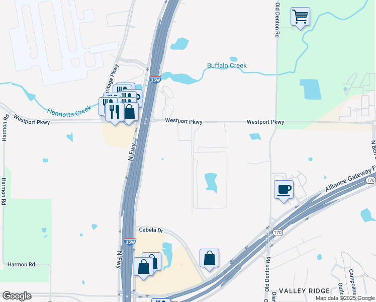 map of restaurants, bars, coffee shops, grocery stores, and more near 2620 Keller Haslet Road in Roanoke
