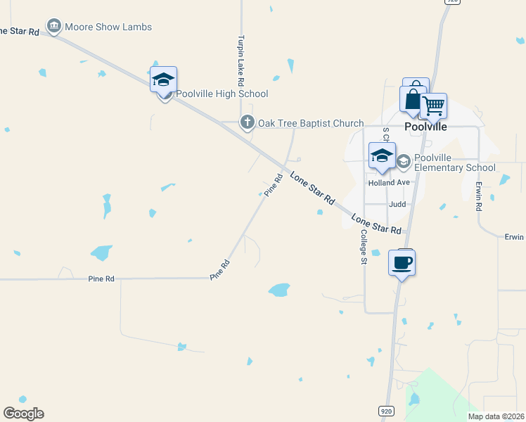 map of restaurants, bars, coffee shops, grocery stores, and more near 481 Pine Road in Poolville