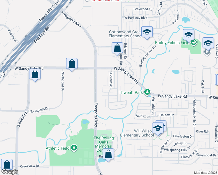 map of restaurants, bars, coffee shops, grocery stores, and more near 700 Post Oak Drive in Coppell