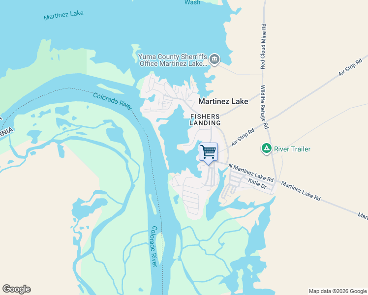 map of restaurants, bars, coffee shops, grocery stores, and more near 10534 Lakeview Place in Yuma