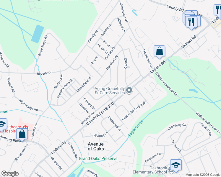 map of restaurants, bars, coffee shops, grocery stores, and more near 155 Mickler Drive in Ladson
