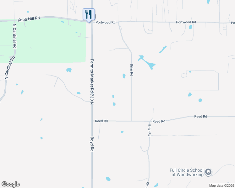 map of restaurants, bars, coffee shops, grocery stores, and more near 13345 Briar Road in Azle