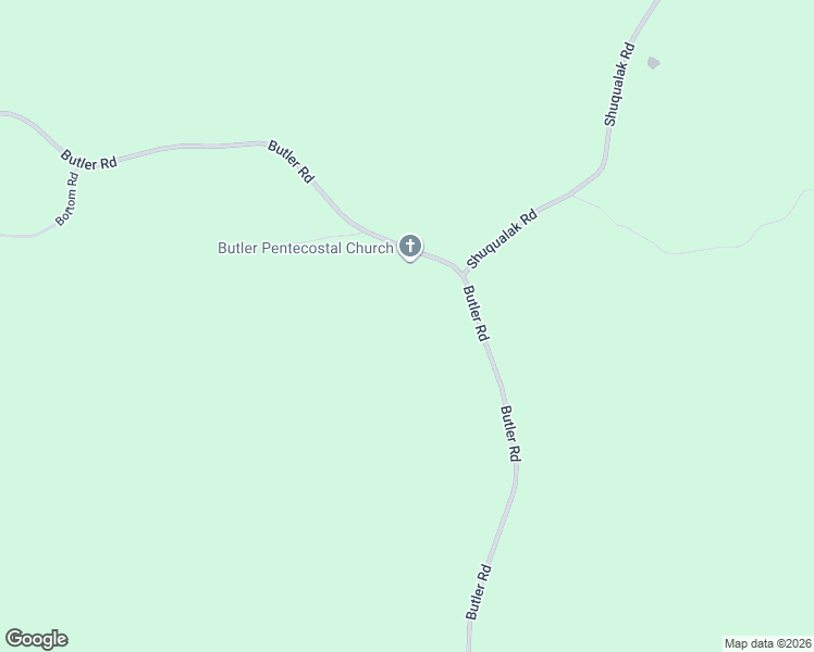 map of restaurants, bars, coffee shops, grocery stores, and more near Butler Road in Shuqualak