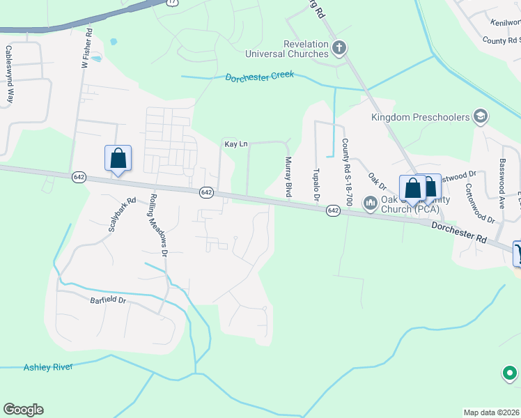 map of restaurants, bars, coffee shops, grocery stores, and more near 108 Elliott Creek Lane in Summerville