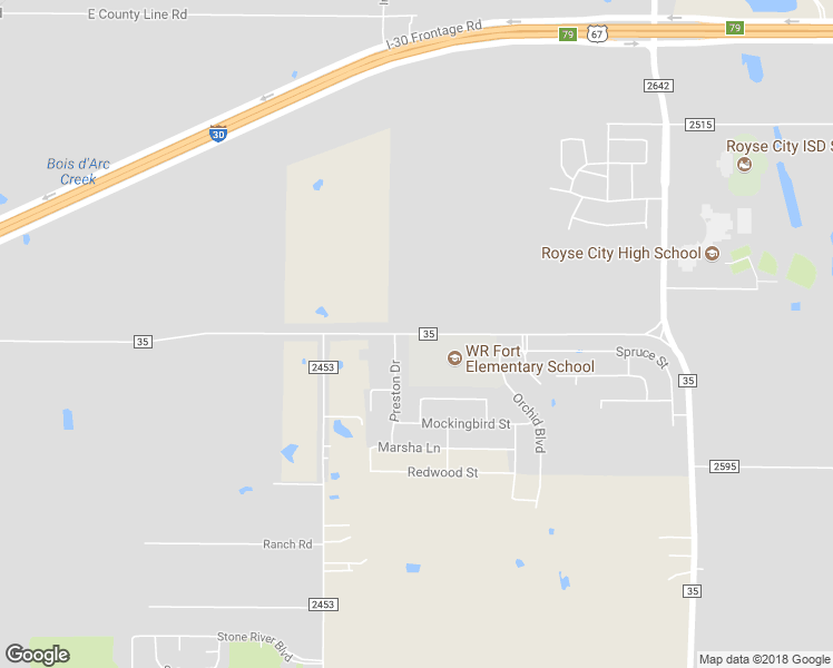 map of restaurants, bars, coffee shops, grocery stores, and more near 2763 Farm to Market 35 in Royse City