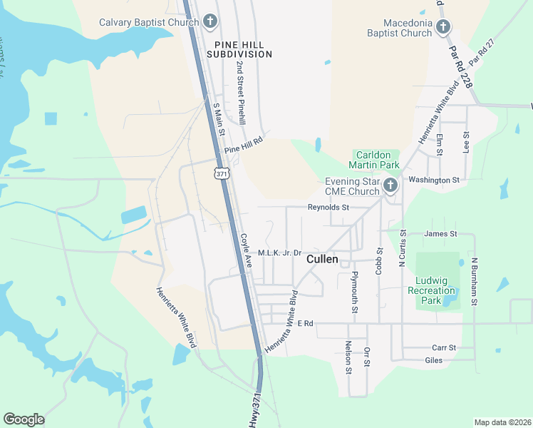 map of restaurants, bars, coffee shops, grocery stores, and more near 2268 Reynolds Street in Cullen
