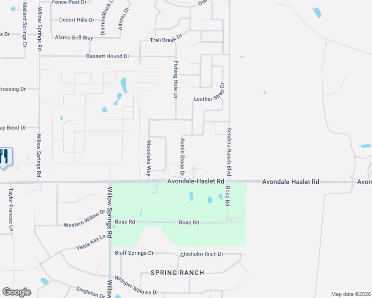 map of restaurants, bars, coffee shops, grocery stores, and more near 13309 Austin Stone Drive in Haslet