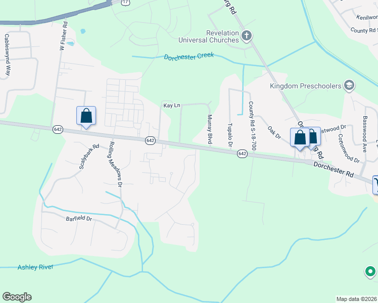 map of restaurants, bars, coffee shops, grocery stores, and more near 108 Elliott Creek Lane in Summerville