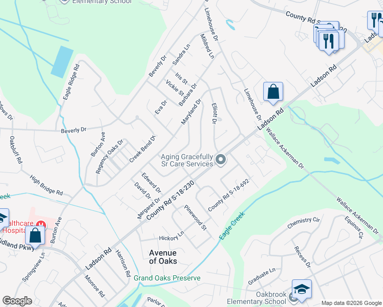 map of restaurants, bars, coffee shops, grocery stores, and more near 155 Mickler Drive in Ladson