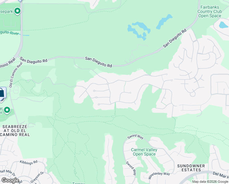 map of restaurants, bars, coffee shops, grocery stores, and more near 14075 Caminito Pacifica Trail in San Diego