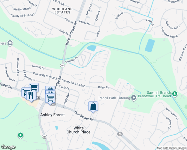 map of restaurants, bars, coffee shops, grocery stores, and more near 154 Balsam Circle in Summerville