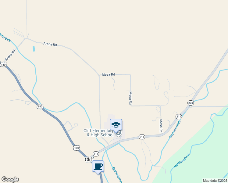 map of restaurants, bars, coffee shops, grocery stores, and more near 59 Mesa Road in Silver City