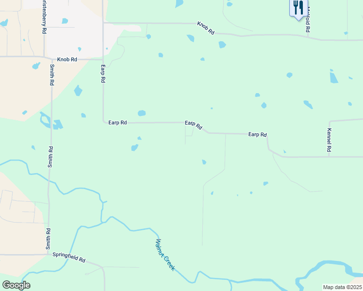 map of restaurants, bars, coffee shops, grocery stores, and more near 796 Earp Road in Springtown