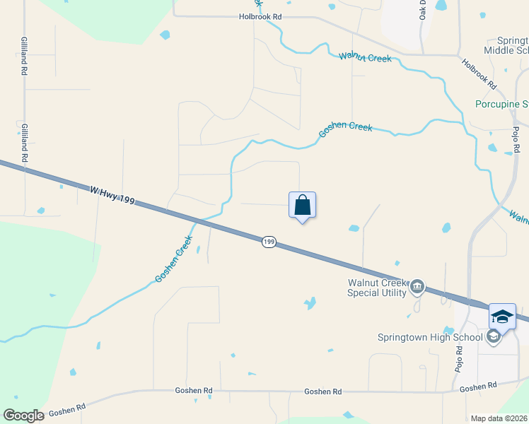 map of restaurants, bars, coffee shops, grocery stores, and more near in Springtown