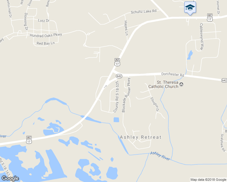 map of restaurants, bars, coffee shops, grocery stores, and more near 119 Pelican Ln in Summerville