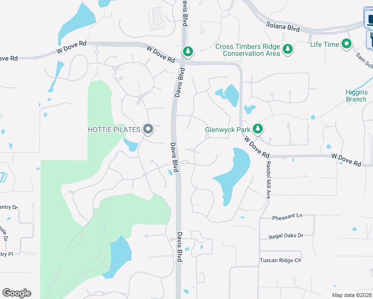 map of restaurants, bars, coffee shops, grocery stores, and more near 1901 Meadow View Court in Westlake