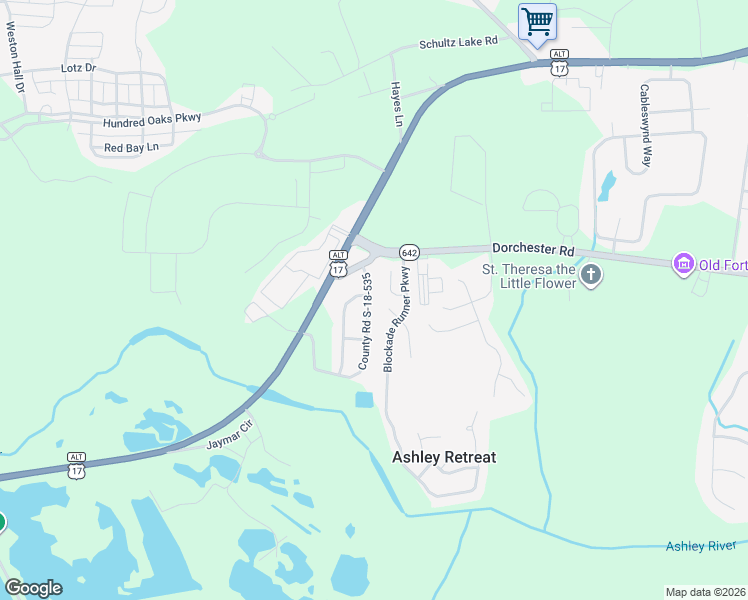 map of restaurants, bars, coffee shops, grocery stores, and more near 108 Swan Drive in Summerville