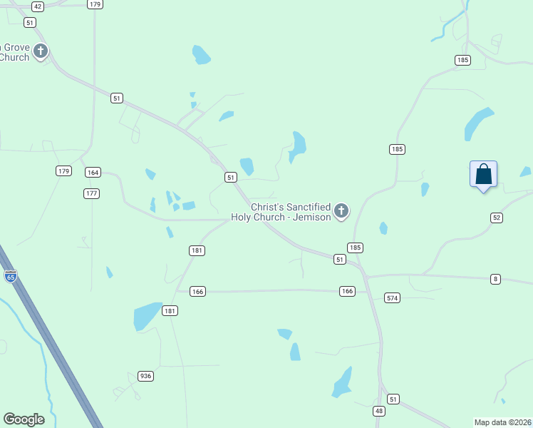 map of restaurants, bars, coffee shops, grocery stores, and more near 10478 County Road 51 in Jemison