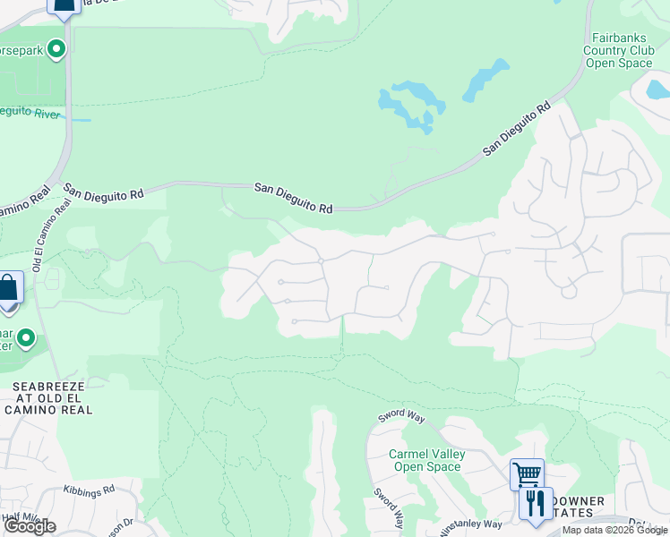 map of restaurants, bars, coffee shops, grocery stores, and more near 14075 Caminito Pacifica Trail in San Diego