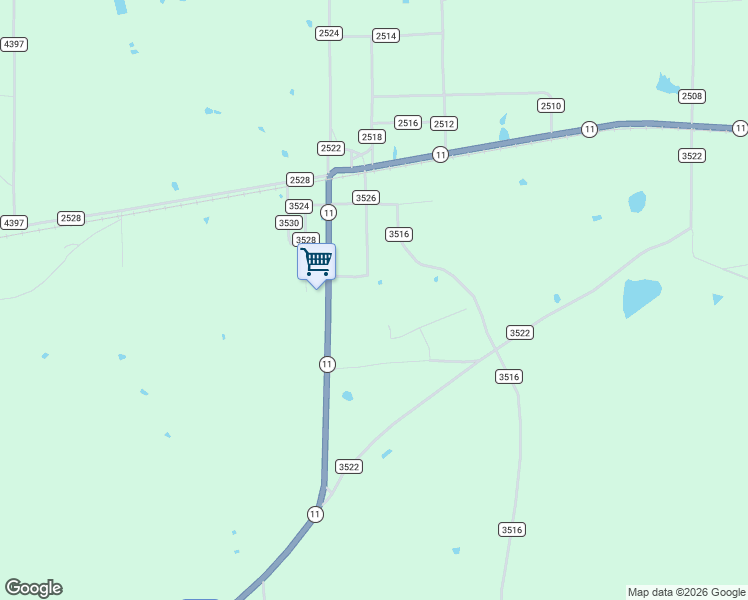 map of restaurants, bars, coffee shops, grocery stores, and more near County Road 3526 in Leesburg