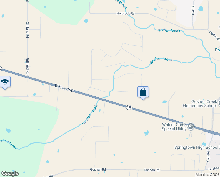 map of restaurants, bars, coffee shops, grocery stores, and more near 1800 West Highway 199 in Springtown