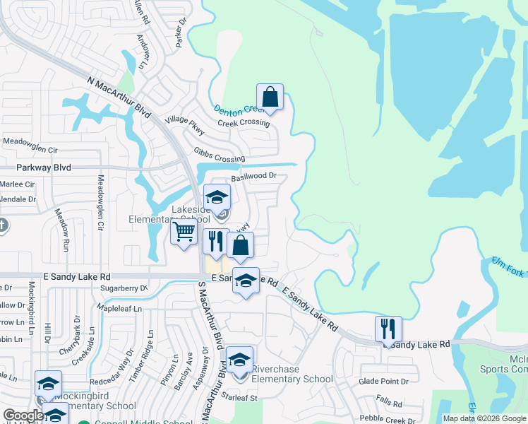 map of restaurants, bars, coffee shops, grocery stores, and more near 169 Hollywood Drive in Coppell