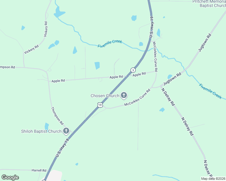 map of restaurants, bars, coffee shops, grocery stores, and more near 1776 U.S. 19 in Meansville