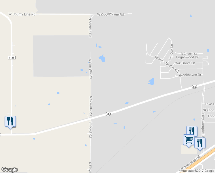 map of restaurants, bars, coffee shops, grocery stores, and more near 400 North Sorrells Road in Royse City