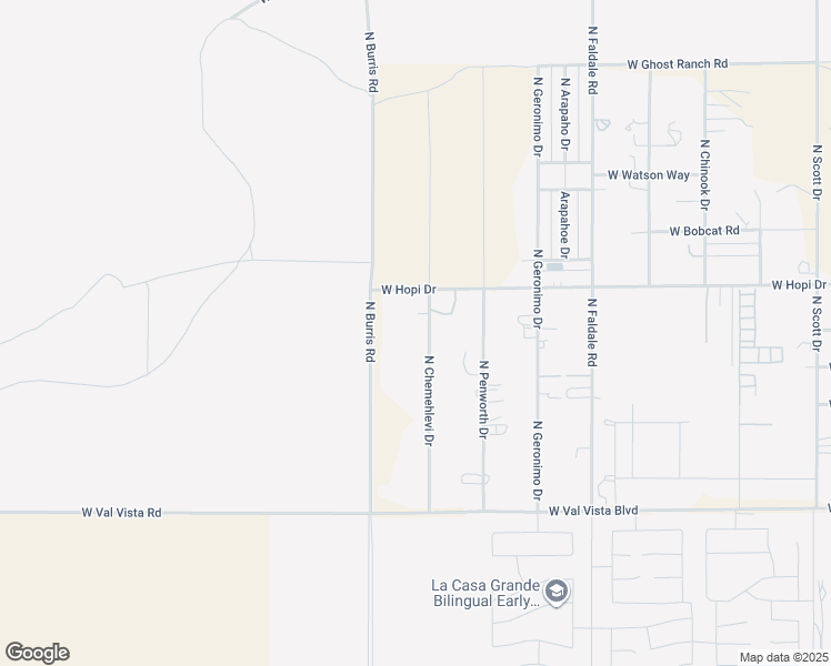 map of restaurants, bars, coffee shops, grocery stores, and more near 10244 North Chemehlevi Drive in Casa Grande