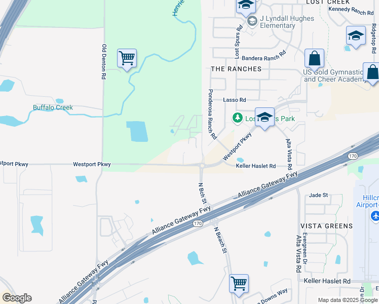 map of restaurants, bars, coffee shops, grocery stores, and more near 3295 Keller Haslet Road in Roanoke