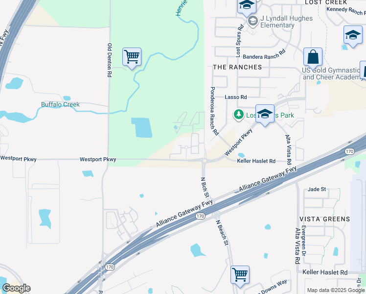 map of restaurants, bars, coffee shops, grocery stores, and more near 3295 Keller Haslet Road in Roanoke