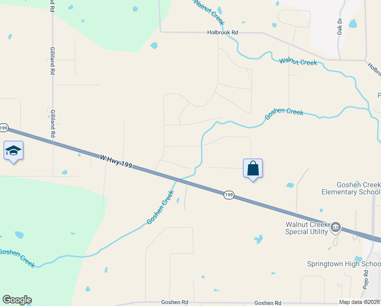 map of restaurants, bars, coffee shops, grocery stores, and more near 1800 West Highway 199 in Springtown