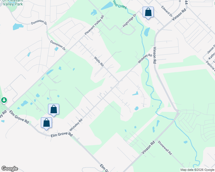 map of restaurants, bars, coffee shops, grocery stores, and more near 3211 Whiteley Road in Wylie